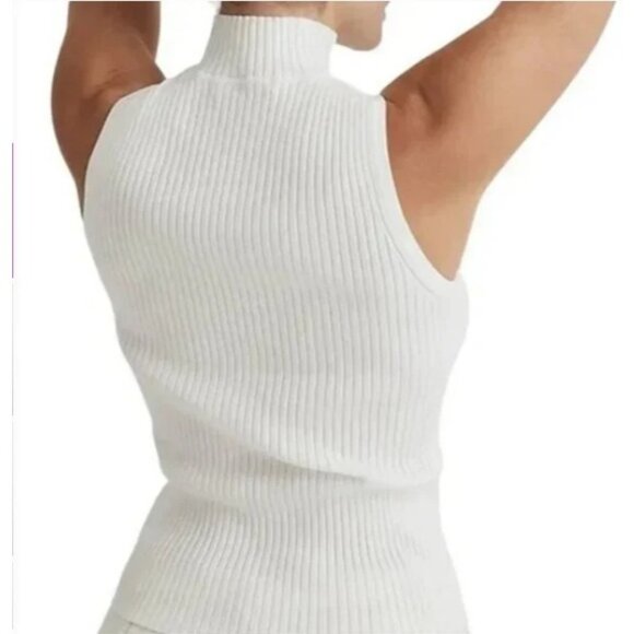 Madewell Mockneck Tank Sweater Set Women Size XXS Wine Ivory 2 Items [N0305] NWT - Picture 10 of 16